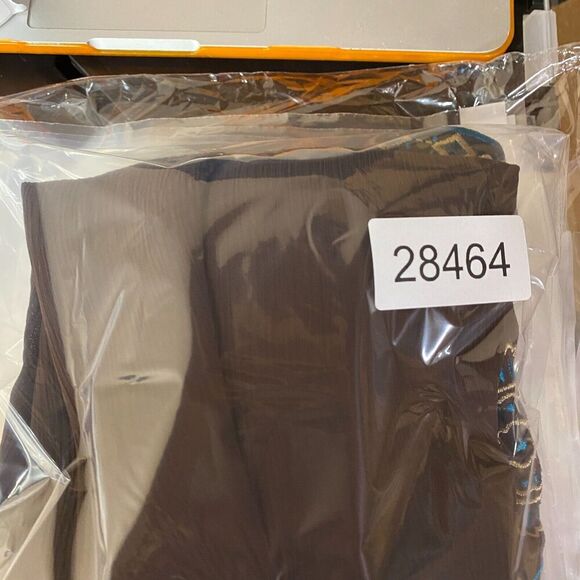 Dressbarn Blouse Women 1X Plus Brown V-Neck Geometric V-Neck Long Sleeve Lined - Picture 9 of 9